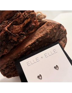 Modern Heart Studs - Silver 2